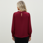 Afslappet Fit Dameoverdel — Rød / S — Back view