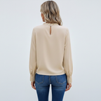 Afslappet Fit Dameoverdel — Beige / S — Back view