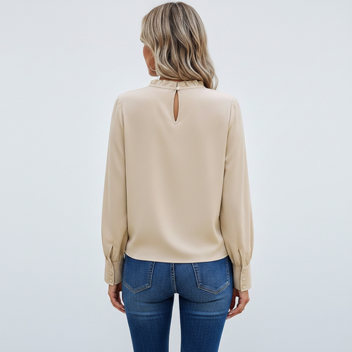 Afslappet Fit Dameoverdel — Beige / S — Back view