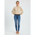 Afslappet Fit Dameoverdel — Beige / S — Front view