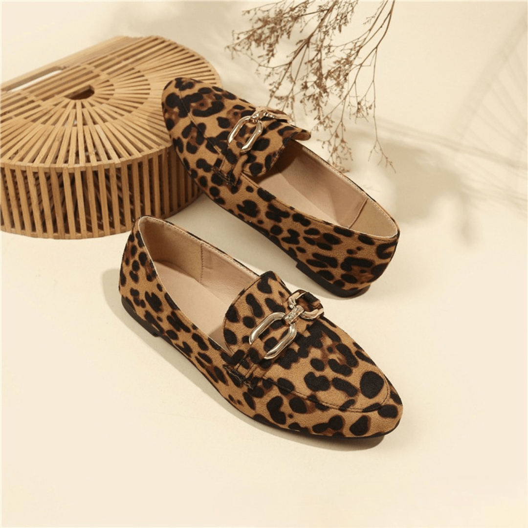 Siena – loafers with animal print & gold detail
