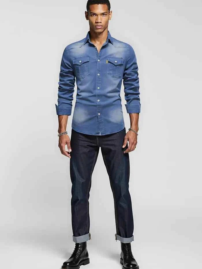 Slim Fit Denim Skjorte