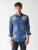Slim Fit Denim Skjorte