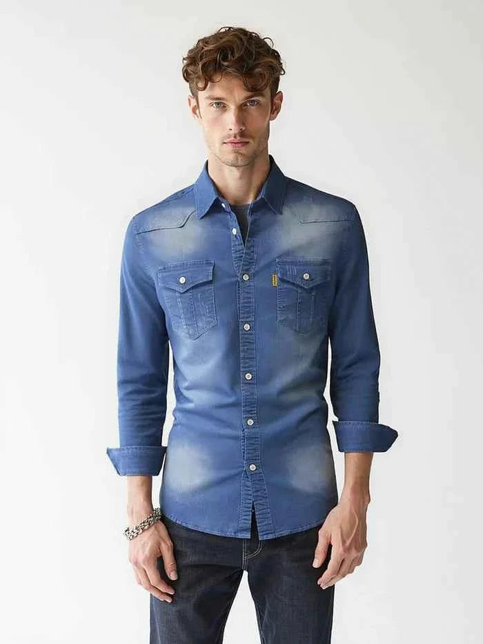 Slim Fit Denim Skjorte