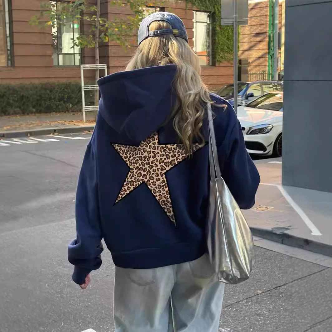 Sophia – Oversized hoodie with leopard star