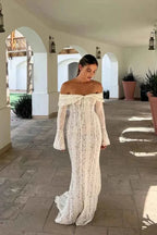 Lace Maxi Dress with Ruching