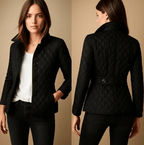 Quilted Hip-Length Casual Jacket for Women