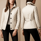 Quilted Hip-Length Casual Jacket for Women
