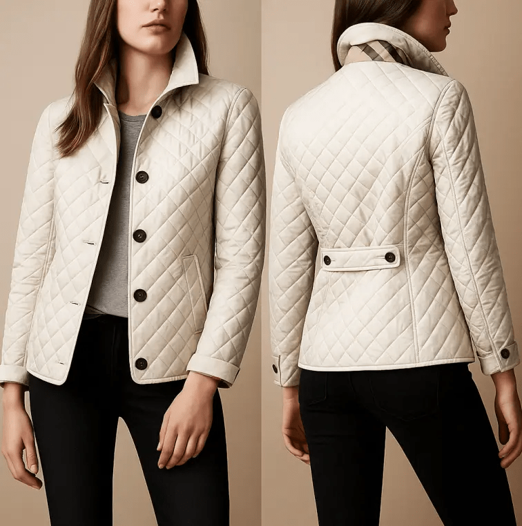Quilted Hip-Length Casual Jacket for Women