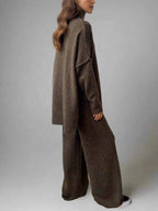Turtleneck knit set with lounge pants