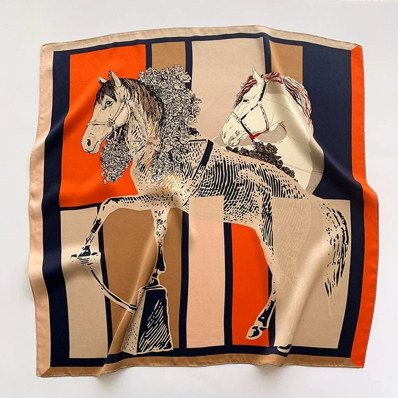 Valentina – Women's Scarf with Horse Print